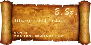 Bihary Szilárda névjegykártya